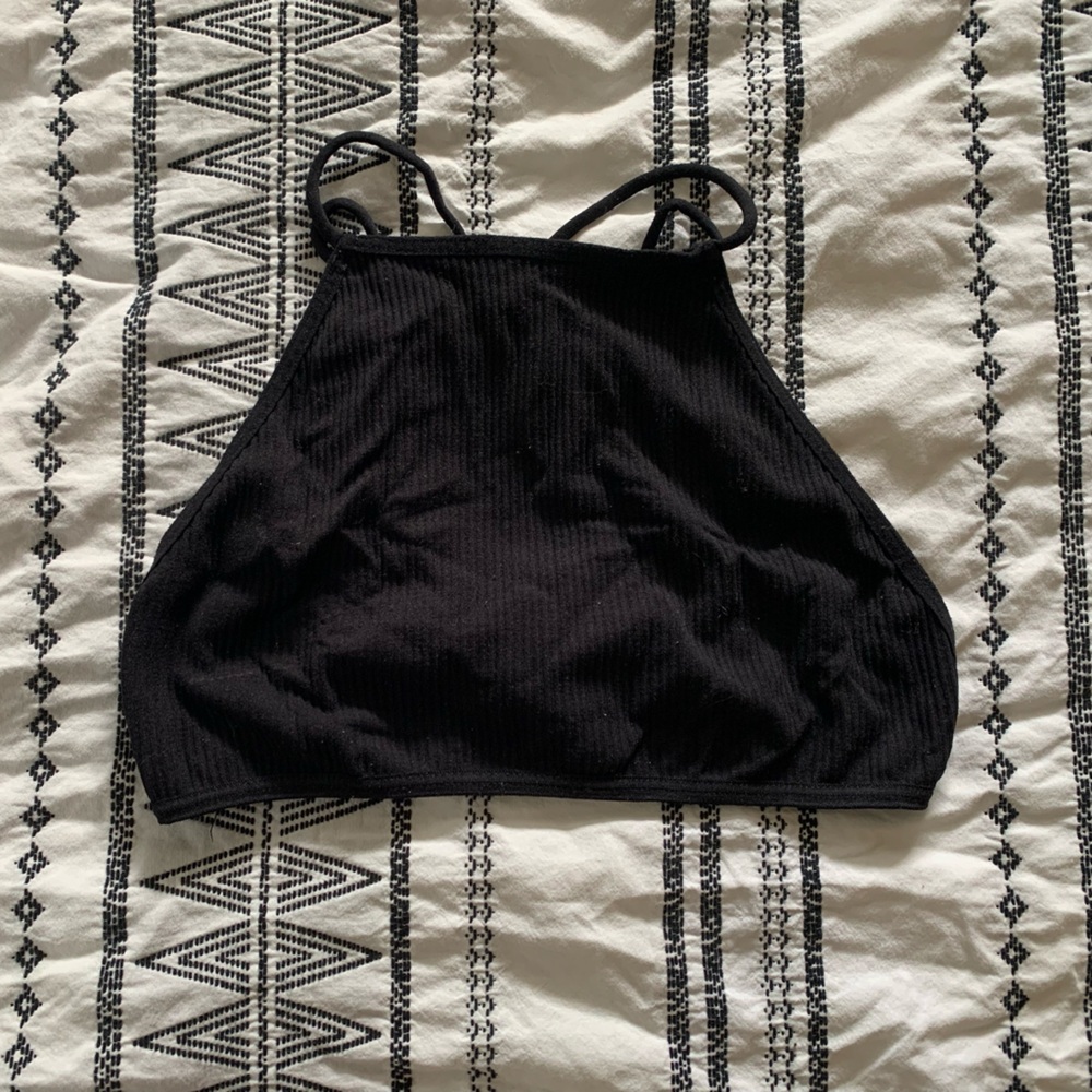 {3/$15} Free People | Black High Neck Bralette Size XS/S